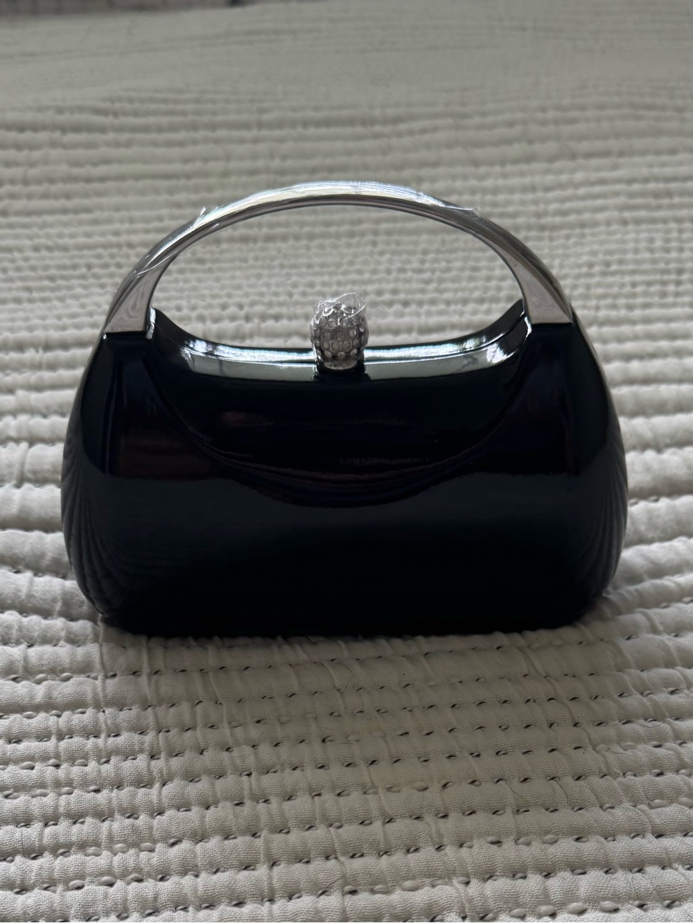 Nina Women's Metallic Minaudiere bag with Metal Handle